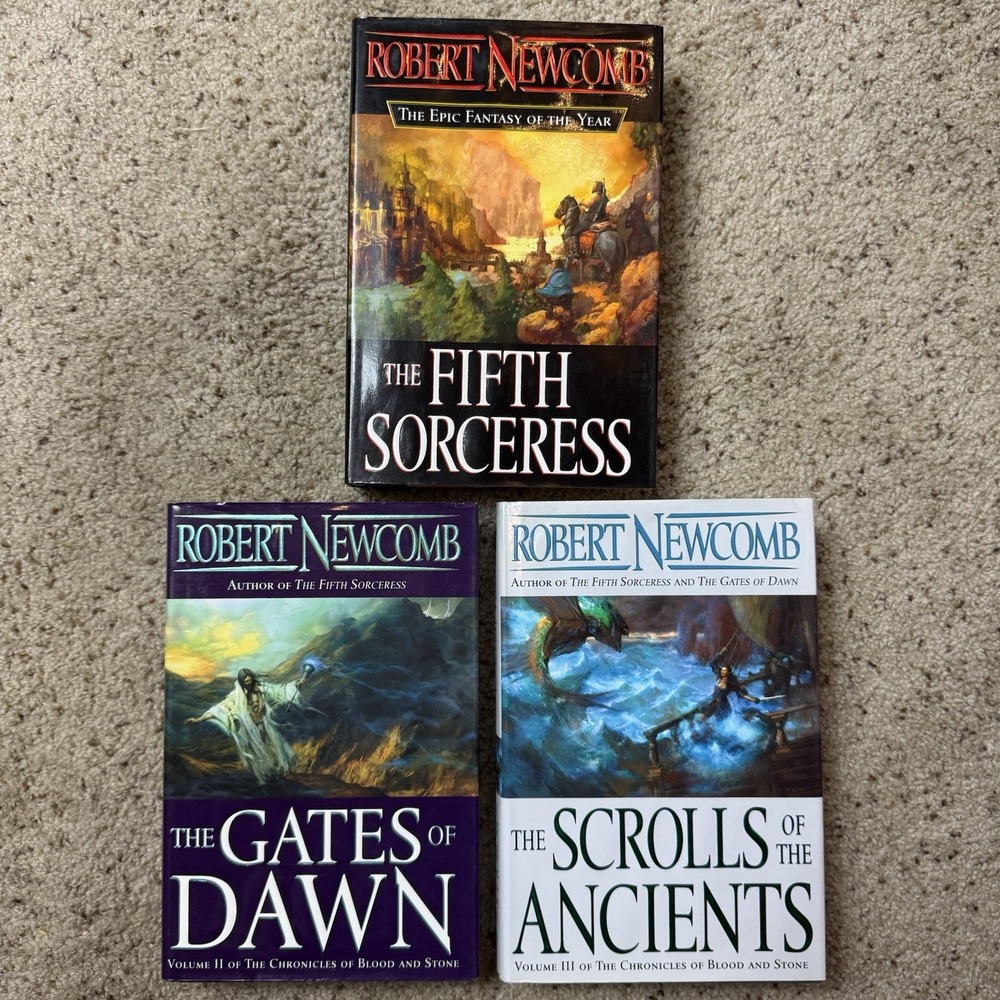 Robert Newcomb The Chronicles of Blood and Stone Complete HC Trilogy Lot 1st Ed